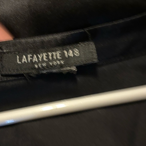 Lafayette 148 New York Perla Reversible Silk Blouse Size in black size small - Picture 6 of 6